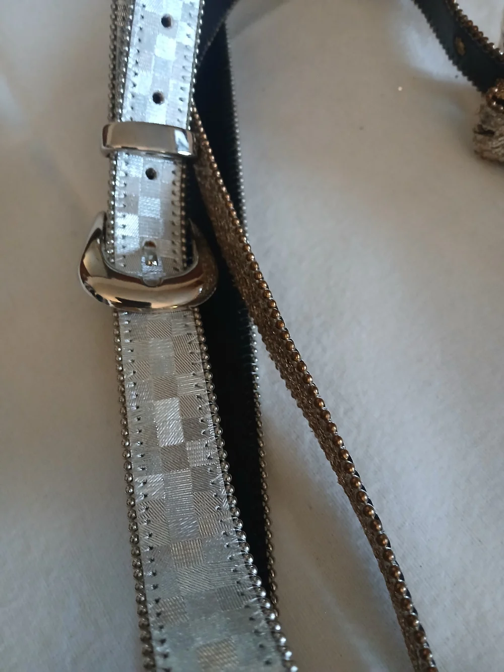 Elite Vintage Sparkle Metallic Women's Belt - Gold & Silver